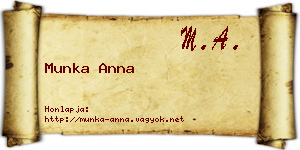 Munka Anna névjegykártya
